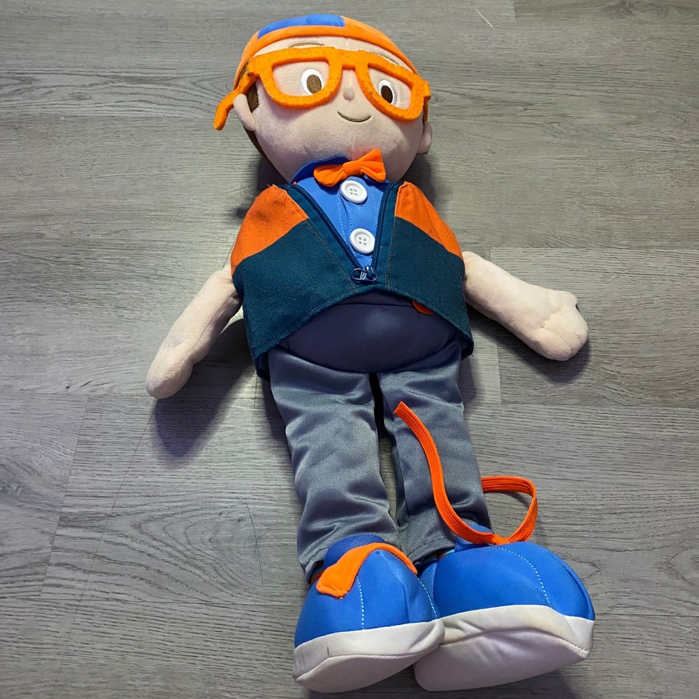 Blippi Dress Up Plush Toddler 20 Inch Blue Orange Interactive Educational Toy